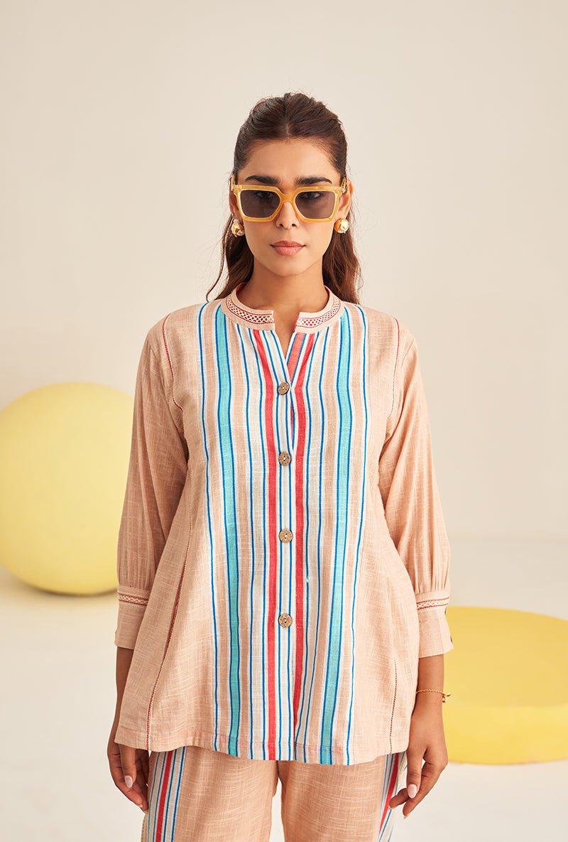 Beige Multi Stripe Bella Co-ord Set