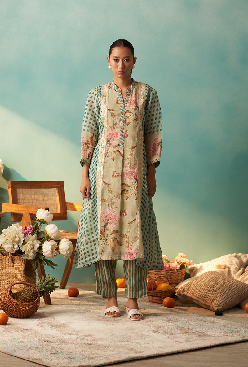 Blue Printed Noah Kurta Set