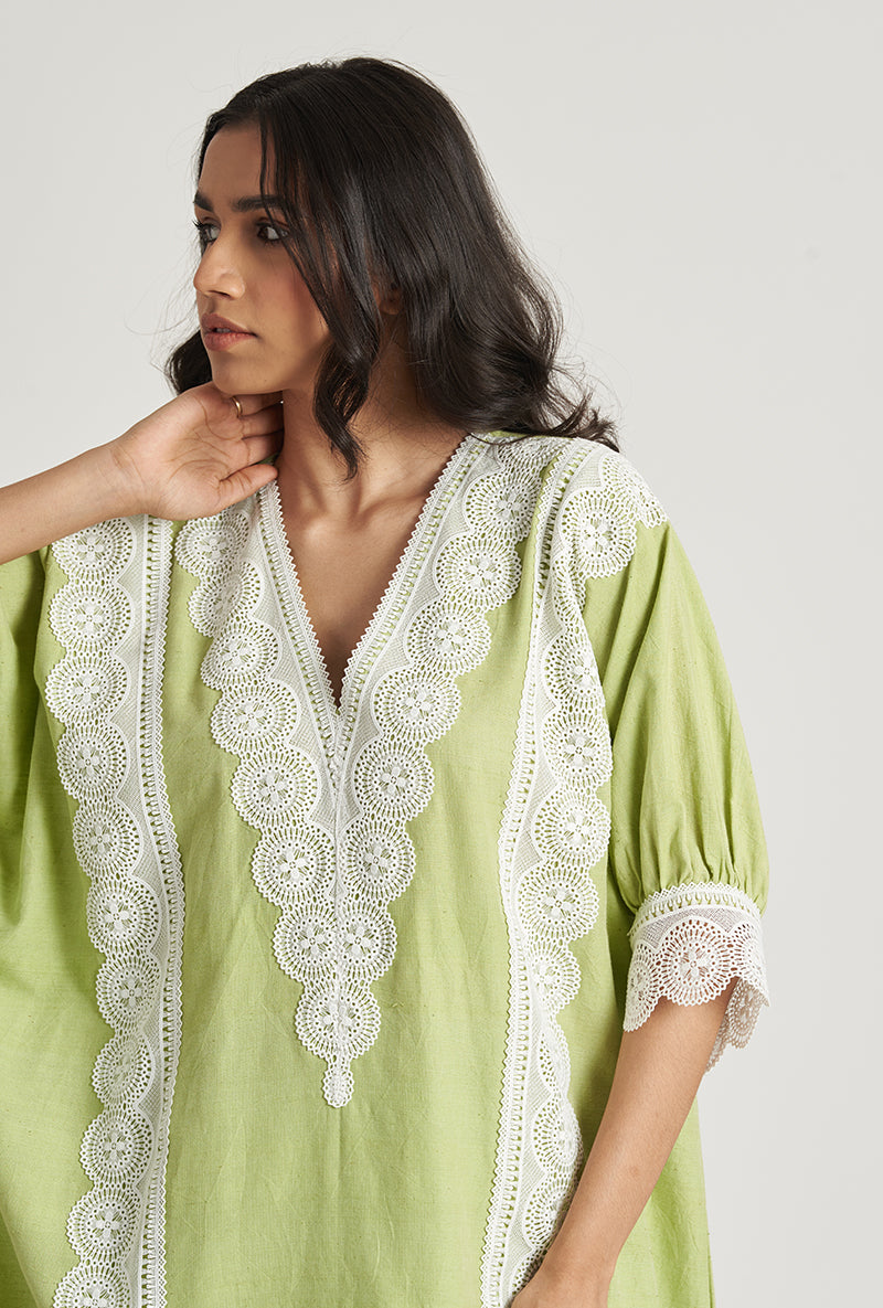 Lime Green Kaaftan Nia Laila Kurta Set