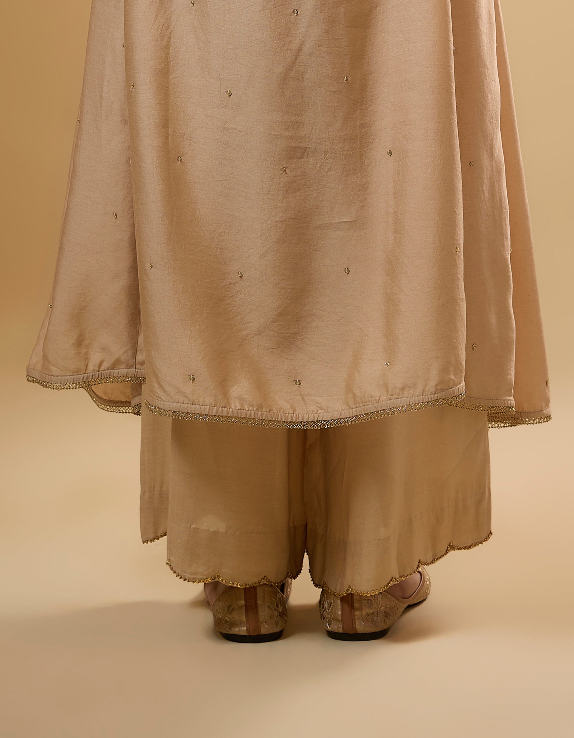 Ivory  Stripe Yoke Rani Kurta Set