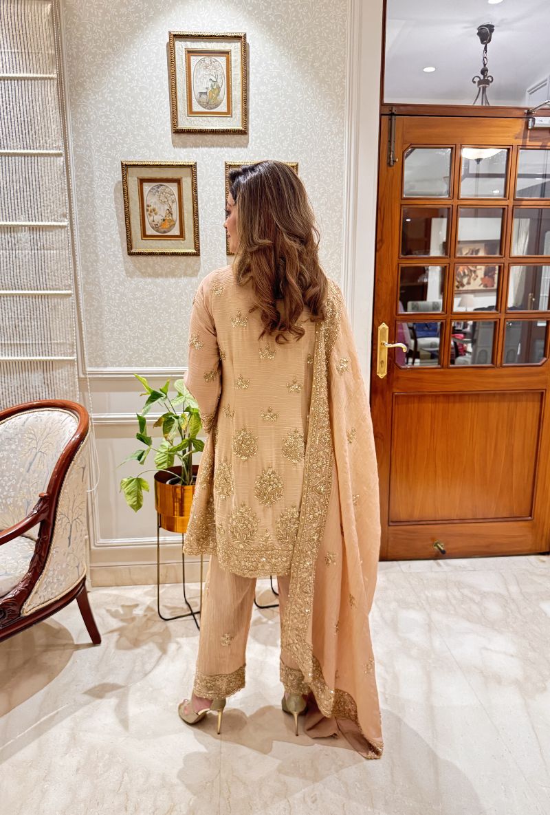 Meghna Nayyar in Light Punk Bell Sleeve Nadira Farshi Salwar Set