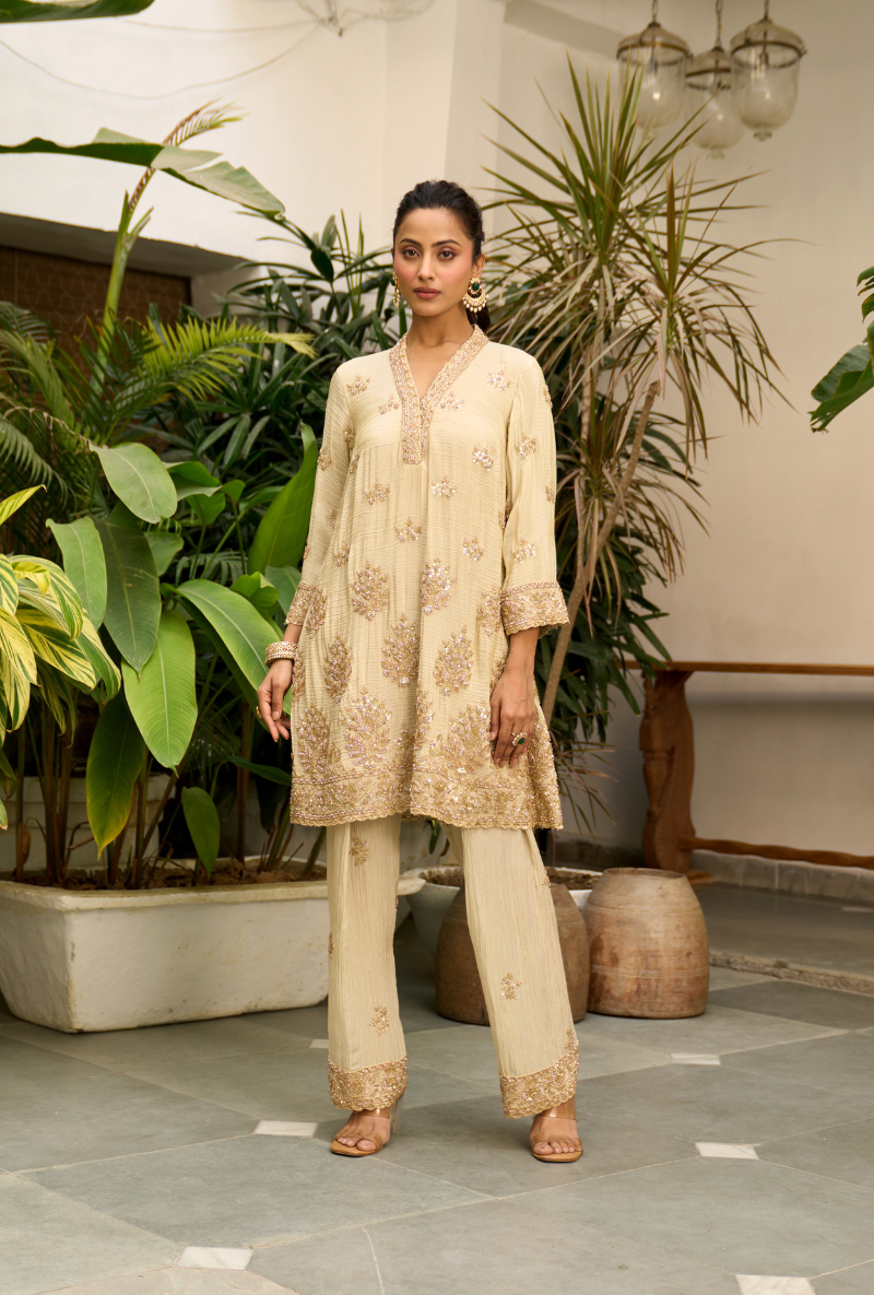 Ivory Bell Sleeve Nadira Farshi Salwar Set