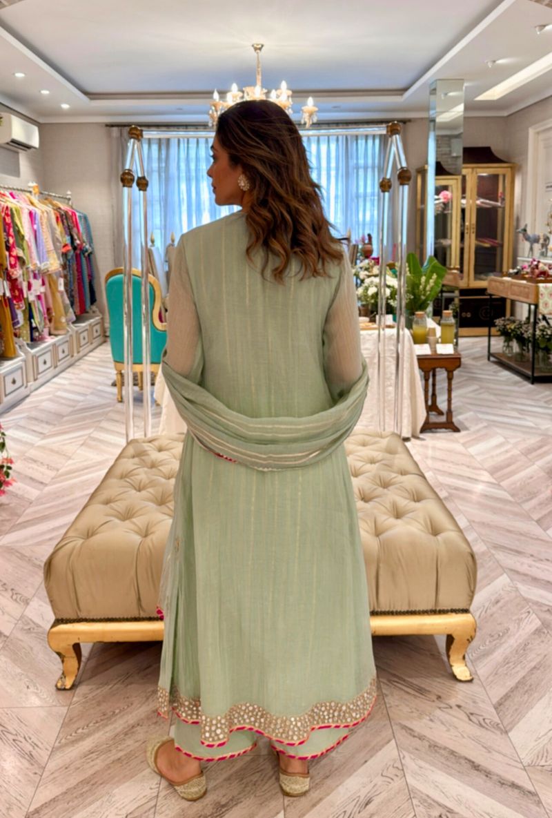 Meghna Nayyar in Aqua Gota & Resham Buti Morbagh Kurta Set