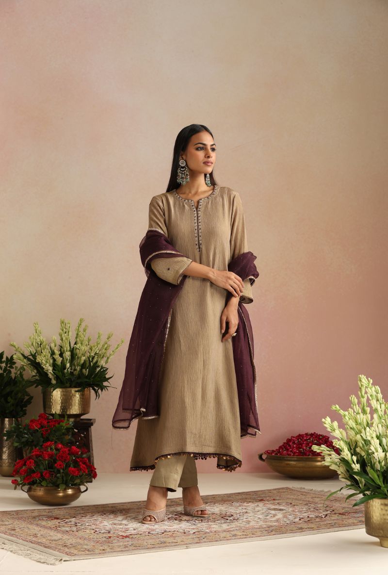 Golden Tissue Itrh Kurta Set
