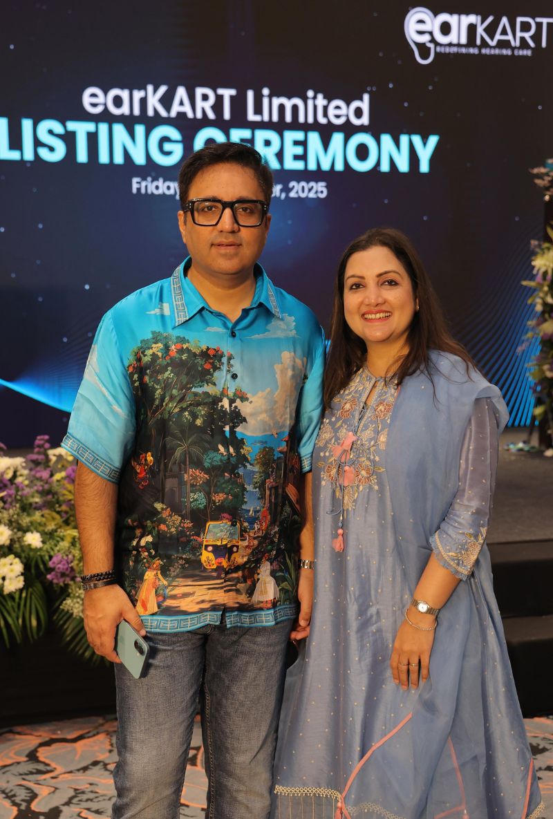 Madhuri Grover in French Blue Applique Layered Nazam Kurta Set