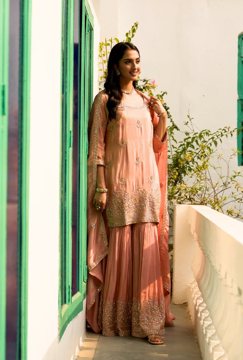 Light Pink Nadira Sharara Set