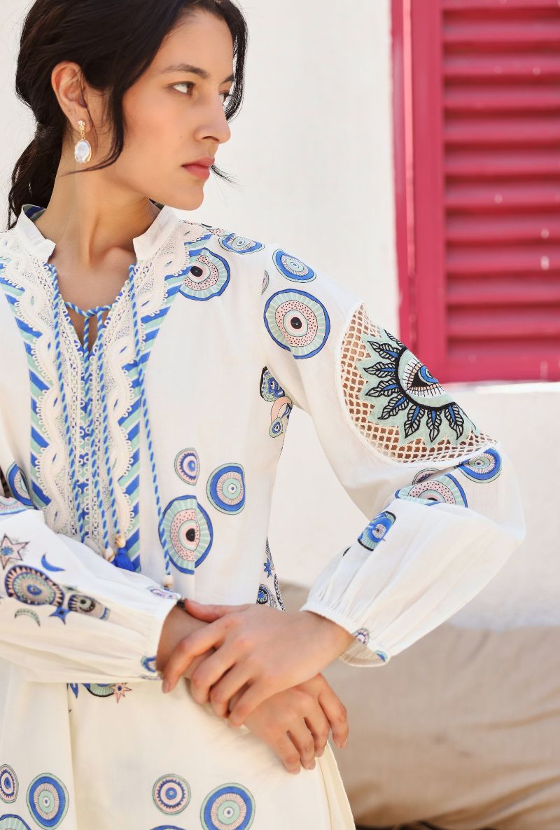 Ivory Sun &amp; Moon Print Gaze Co-Ord Set