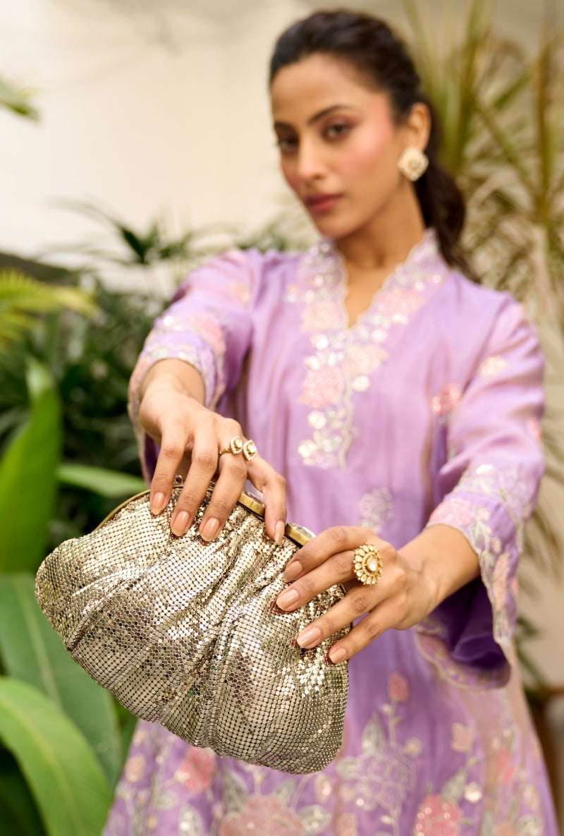 Lilac Embroidered Nadira Farshi Salwar Set