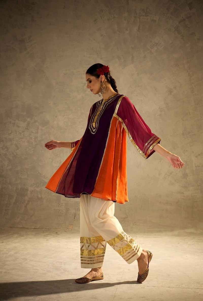 Maroon Choga Style Gulabo Salwar Set