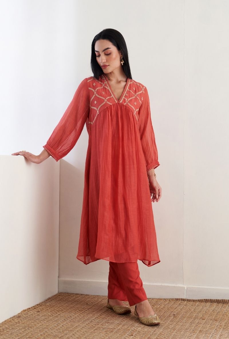Coral Empire Line Ruhi 2.0 Kurta Set