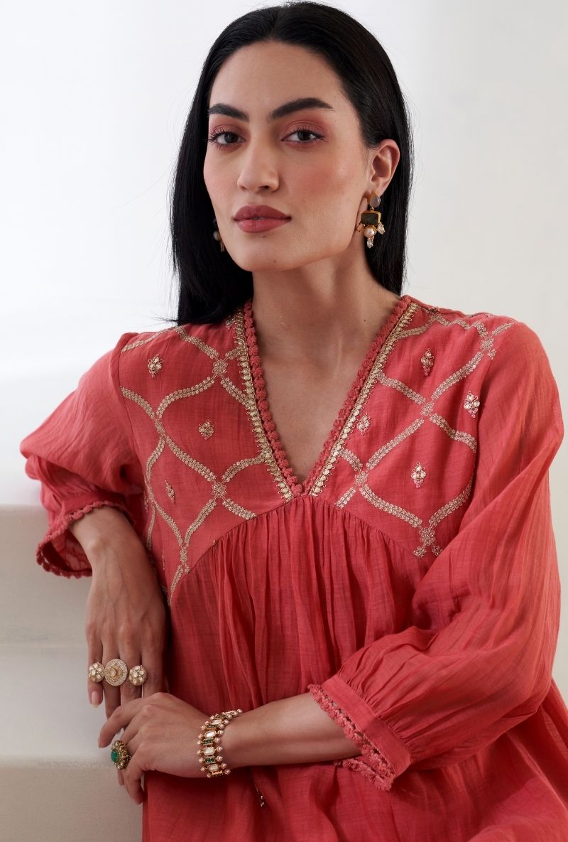Coral Empire Line Ruhi 2.0 Kurta Set