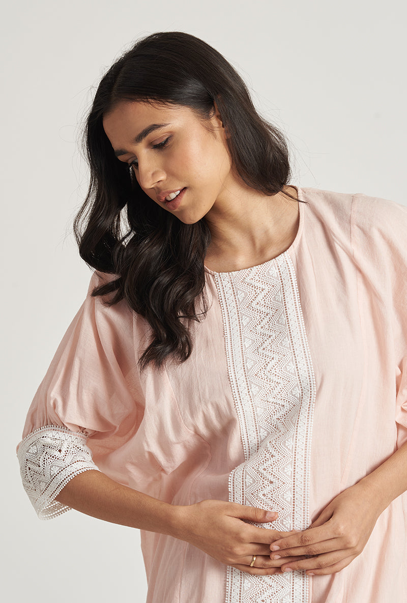 Pale Pink Kaaftan Zen Laila Kurta Set