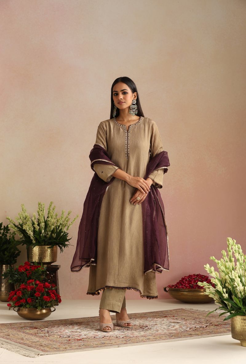Golden Tissue Itrh Kurta Set