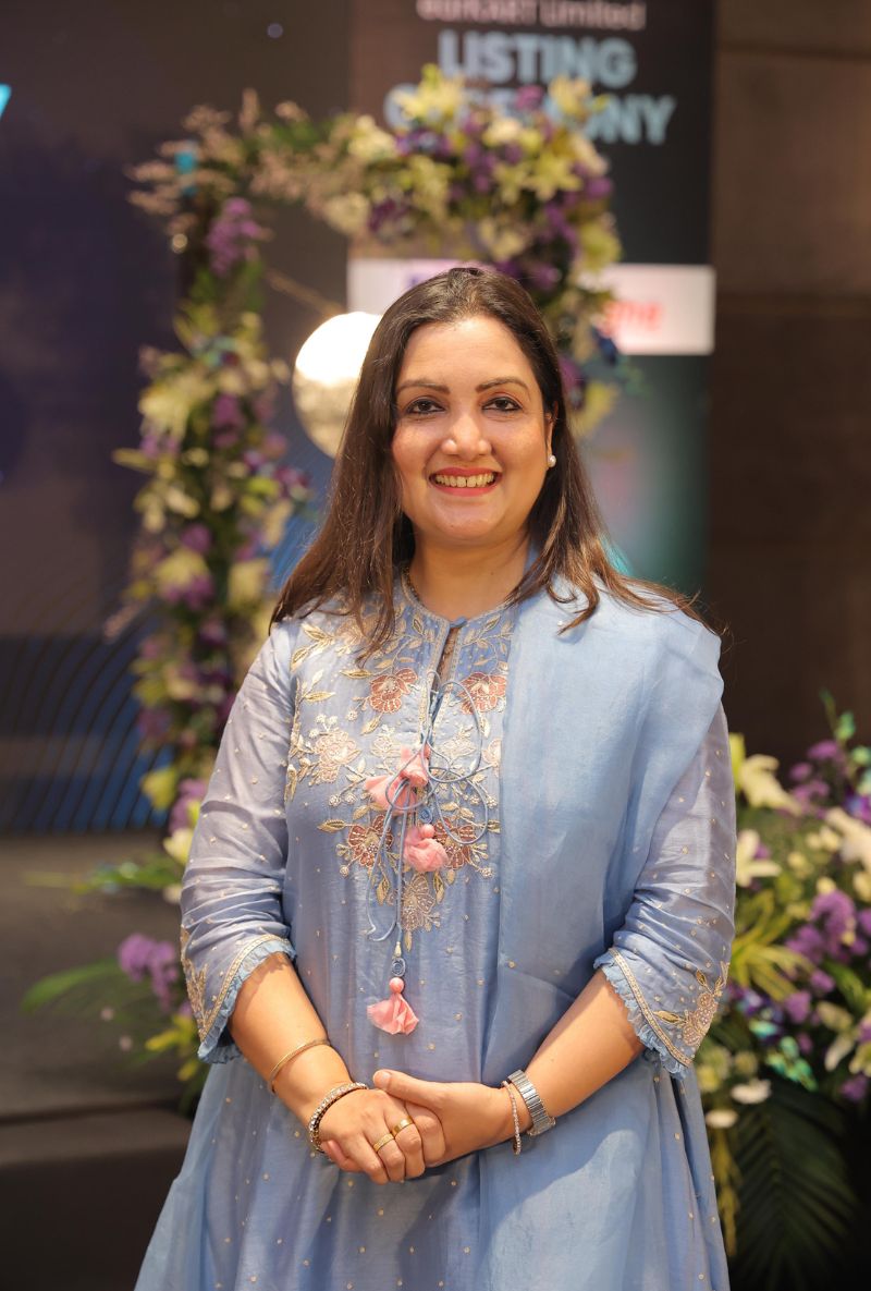 Madhuri Grover in French Blue Applique Layered Nazam Kurta Set