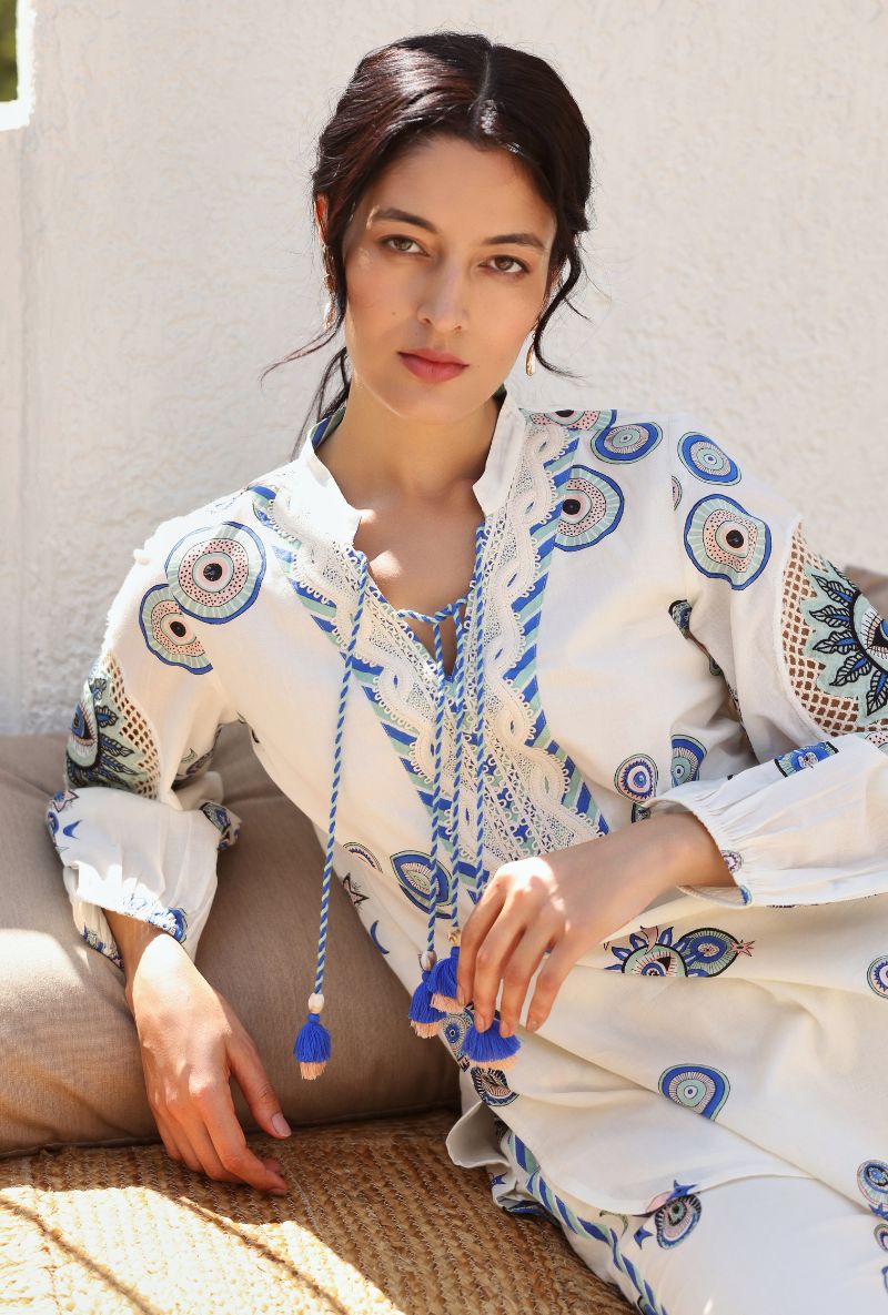 Ivory Sun &amp; Moon Print Gaze Co-Ord Set