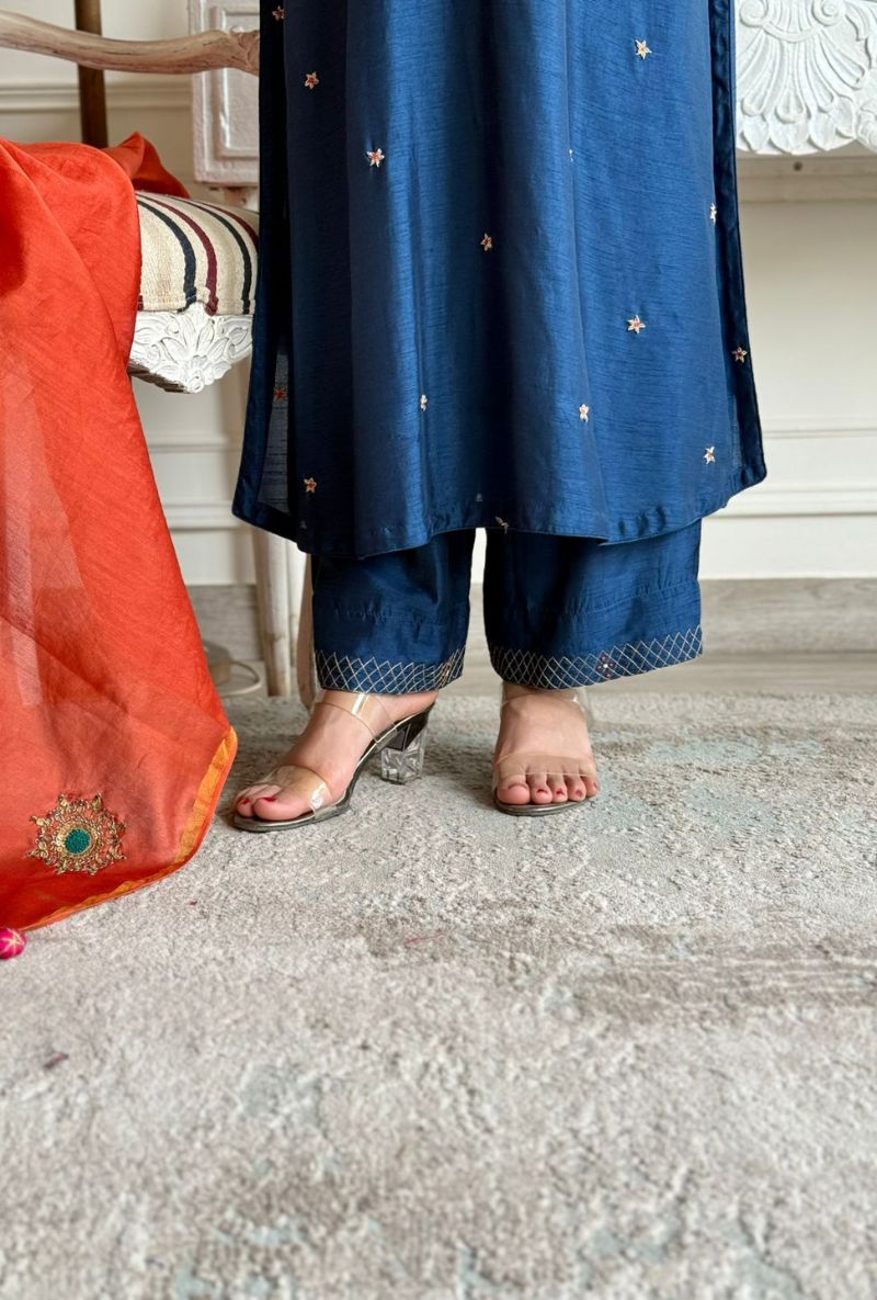 Varsha Rana in Blue Bandhgala Husna Kurta Set