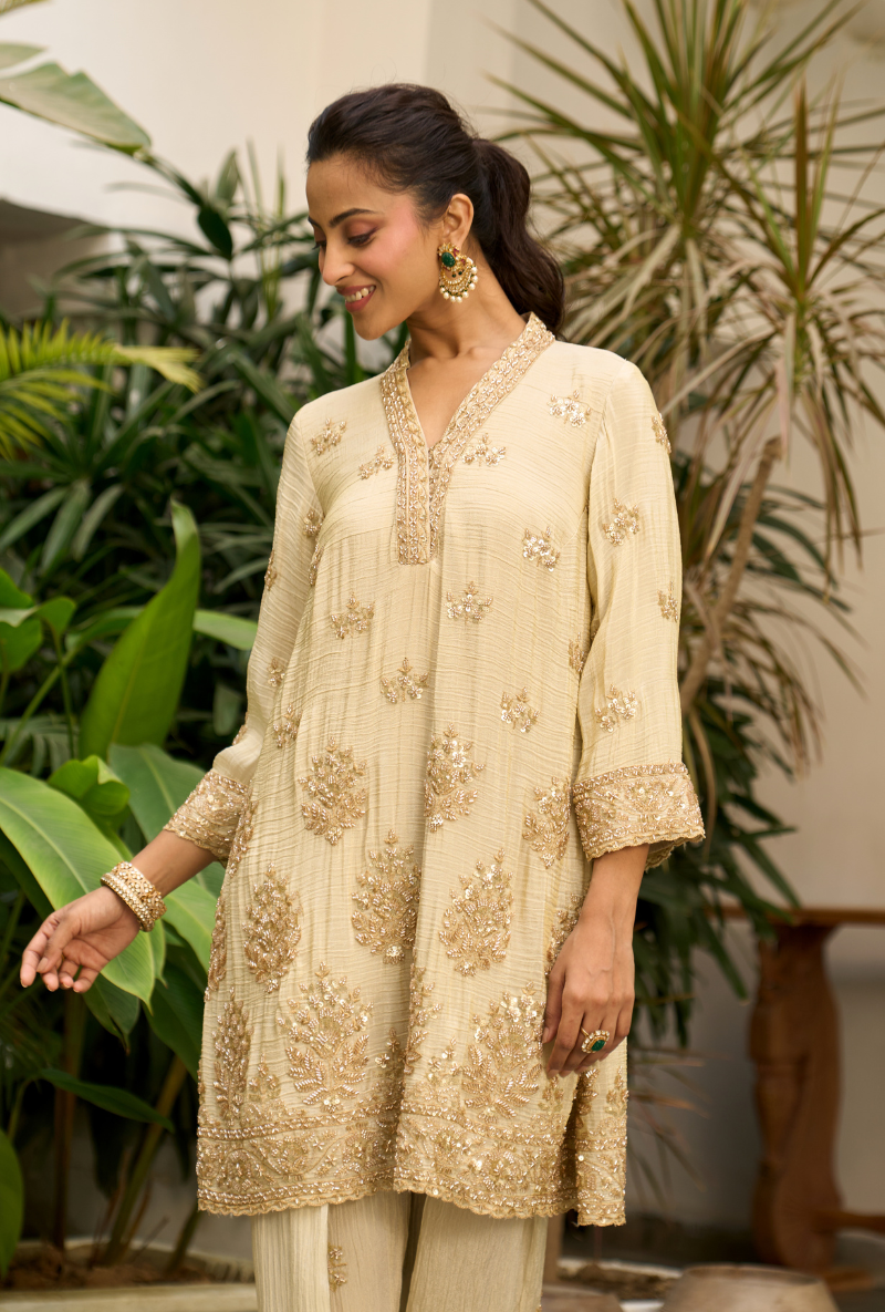 Ivory Bell Sleeve Nadira Farshi Salwar Set