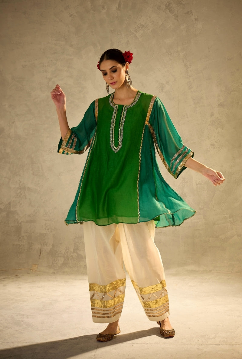 Green Choga Style Gulabo Salwar Set