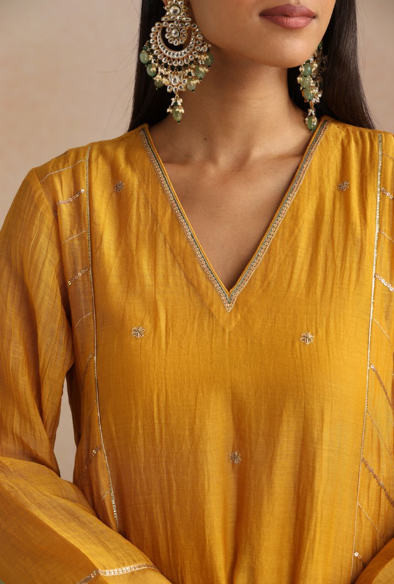 Mustard Dabka Itrh Kurta Set