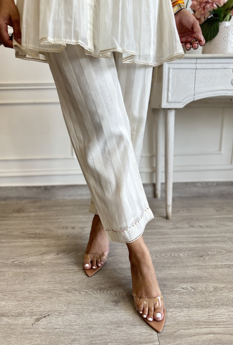 Meghna Nayyar In Ivory Flared Co-Ord Set