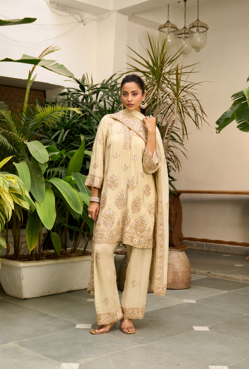 Ivory Bell Sleeve Nadira Farshi Salwar Set
