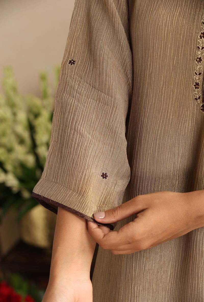 Golden Tissue Itrh Kurta Set