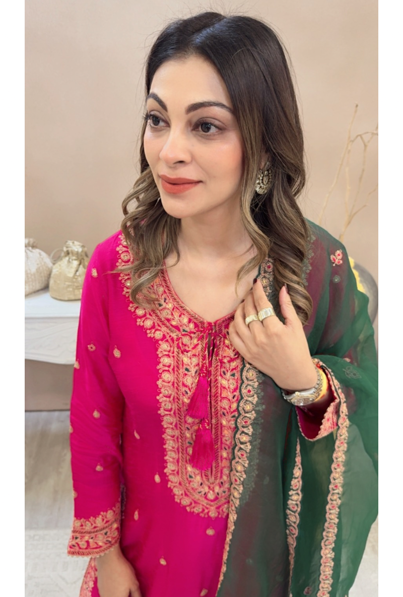 Meghna Nayyar In Rani Heavy Marodi Long Ulfat Kurta Set