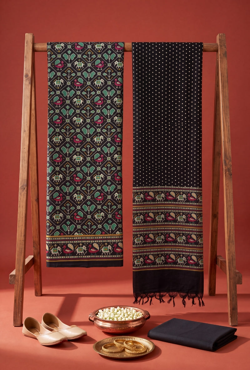 Patola Print All Over Unstitched Suit Set