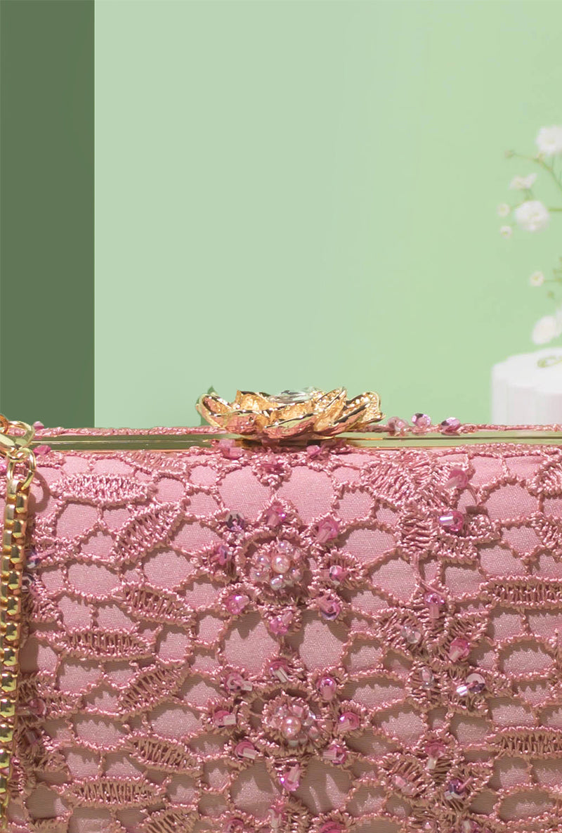 Pink Cordon Capsule Clutch