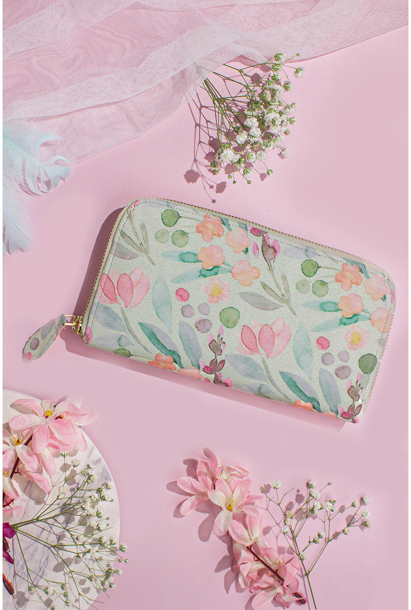 Green Cynthia Floral Printed Wallet