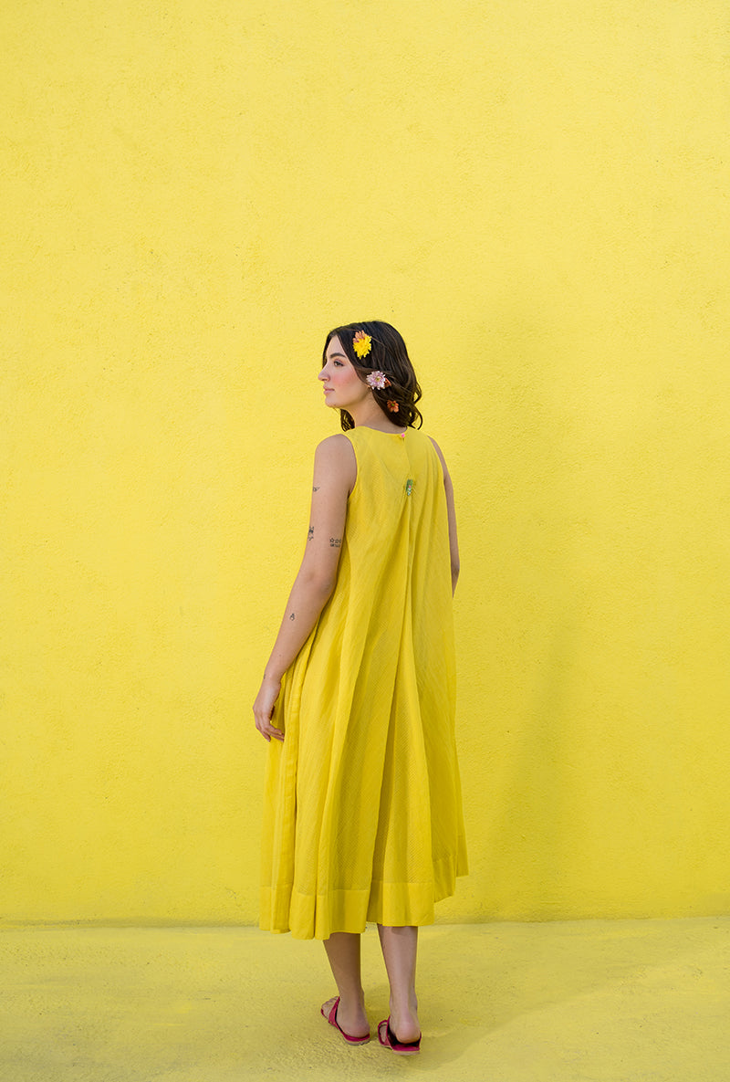 Yellow A-Line Candy Crush Dress