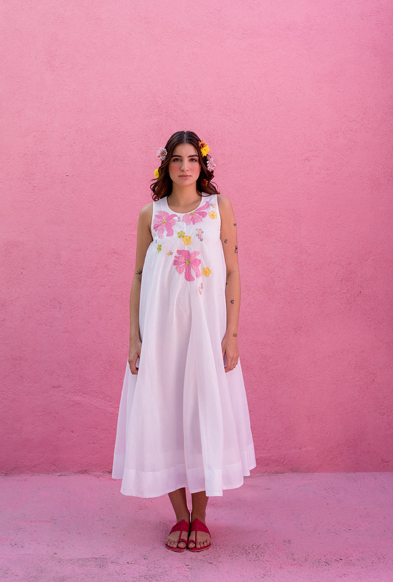 White A-Line Candy Crush Dress