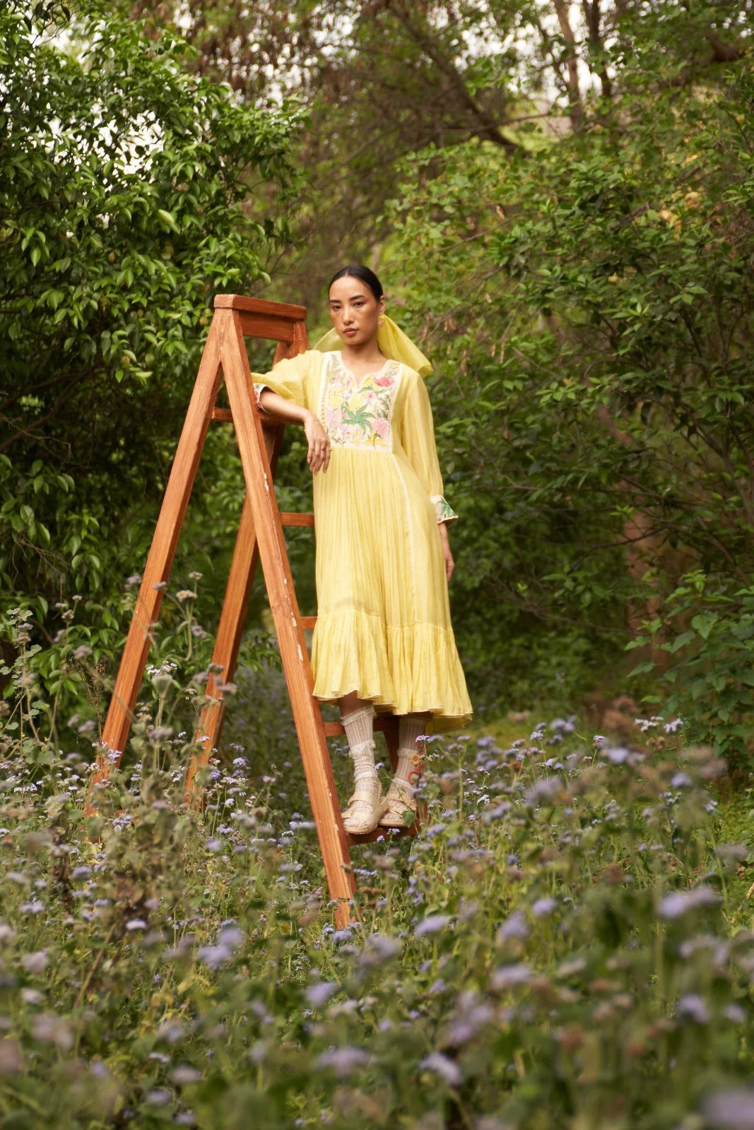 Yellow Heavy Yoke Buttercup Maple Dress