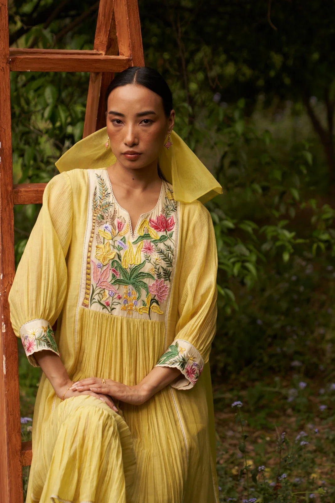 Yellow Heavy Yoke Buttercup Maple Dress