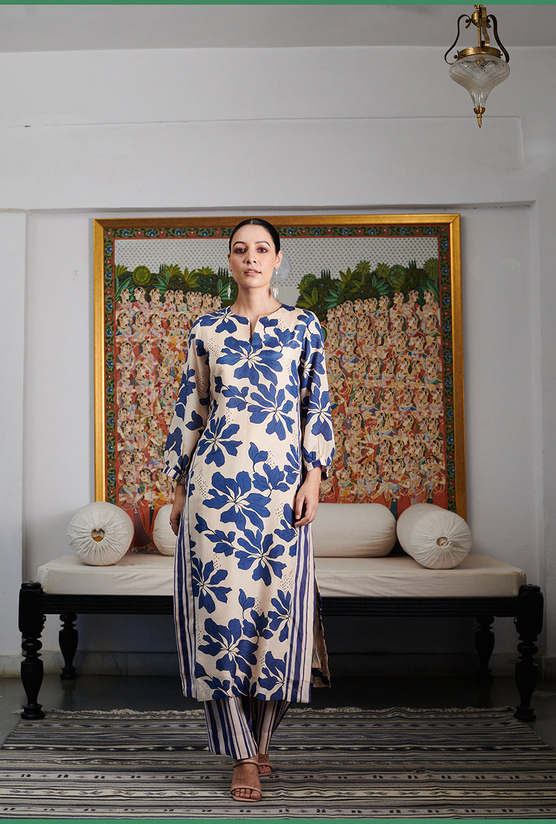 Ink Blue Digital Printed Summer Wishlist Kurta Set