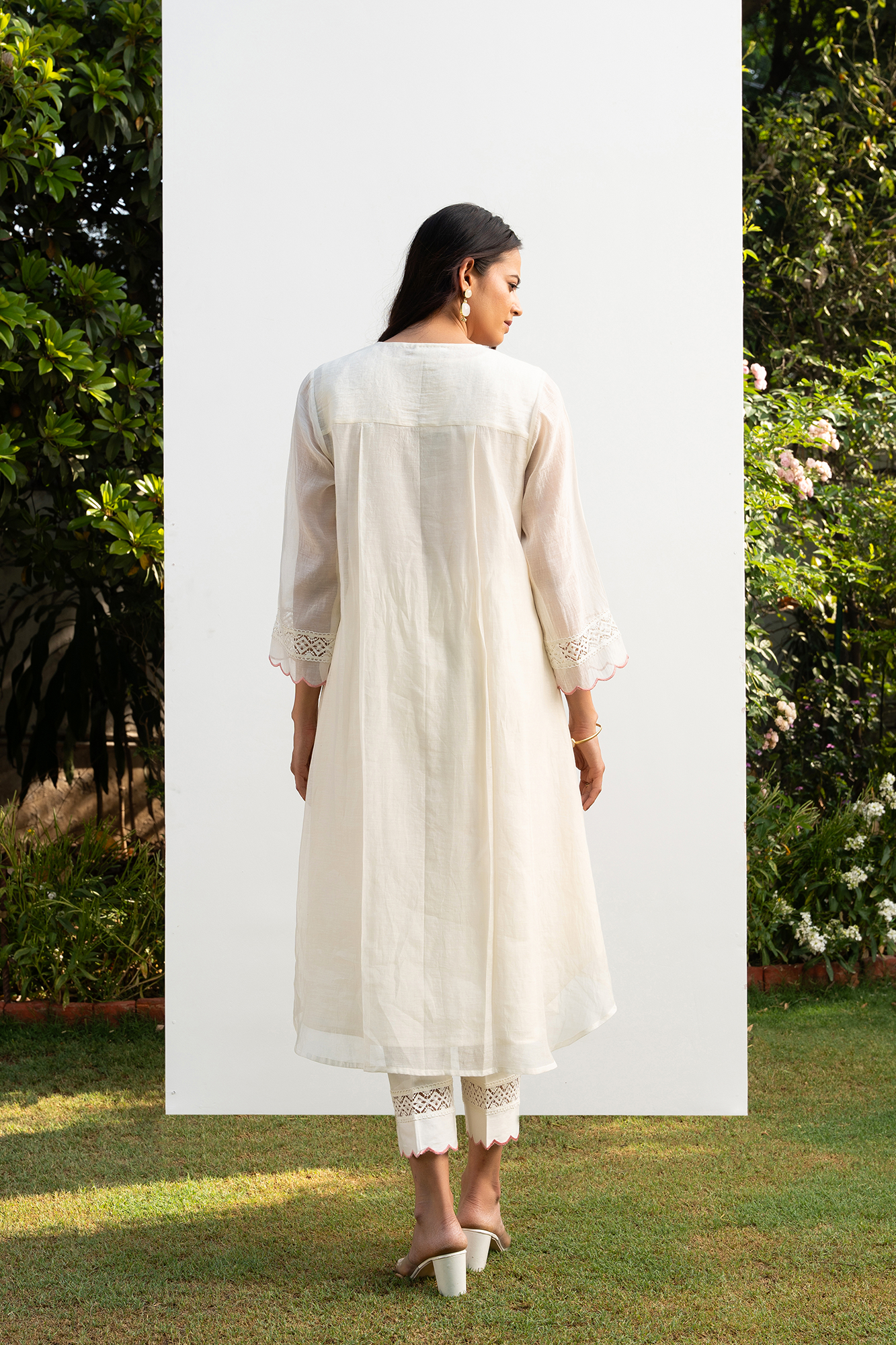 Off-White A Line Chanderi Kiki Kurta Set