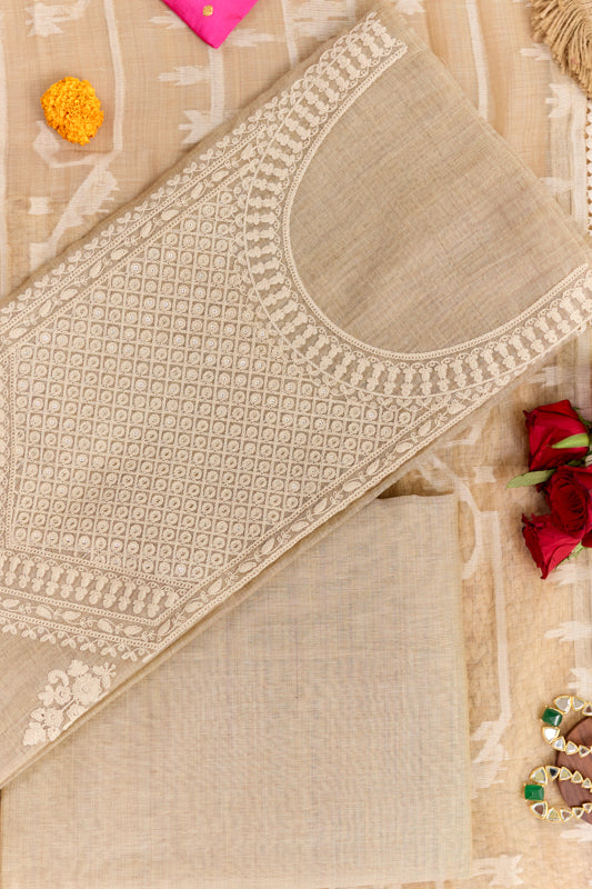 Sequins and Resham Thread Work Unstitched Suit Set
