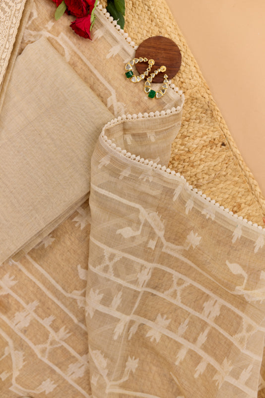 Sequins and Resham Thread Work Unstitched Suit Set