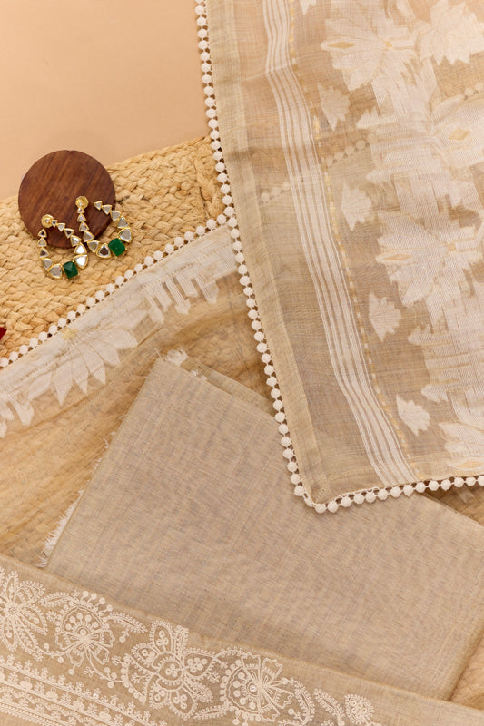 Sequins and Resham Thread Work Unstitched Suit Set