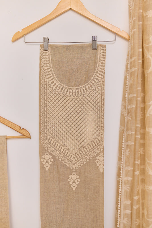 Sequins and Resham Thread Work Unstitched Suit Set