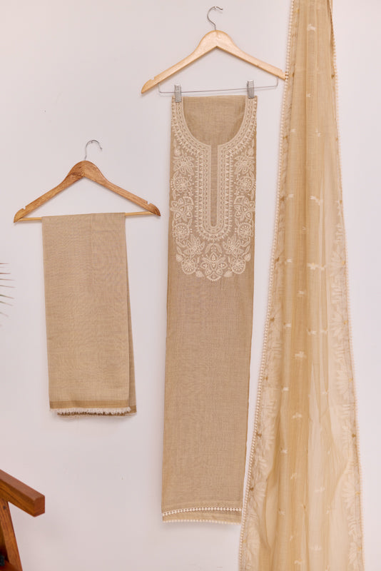 Sequins and Resham Thread Work Unstitched Suit Set
