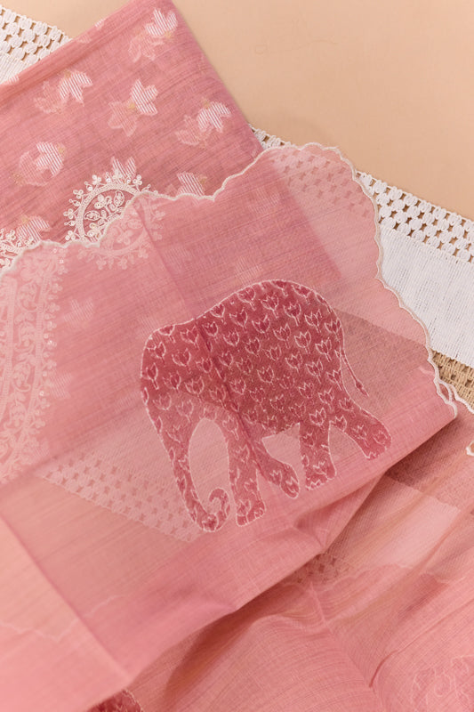 Jamdani Weaving Tikki Embroidered Yoke Unstitched Suit Set