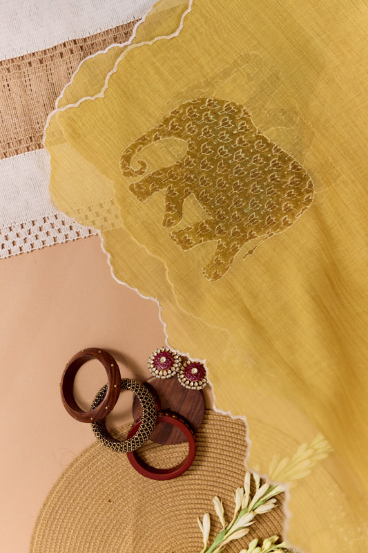 Jamdani Weaving Tikki Embroidered Yoke Unstitched Suit Set