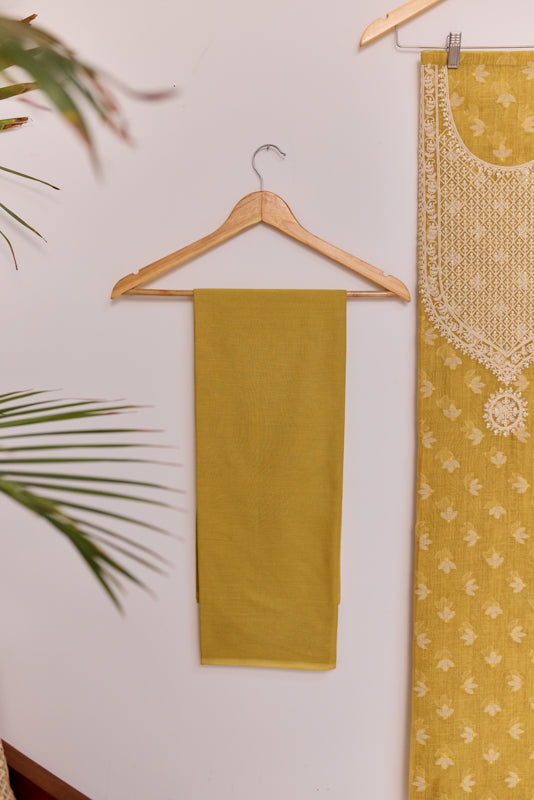 Jamdani Weaving Tikki Embroidered Yoke Unstitched Suit Set
