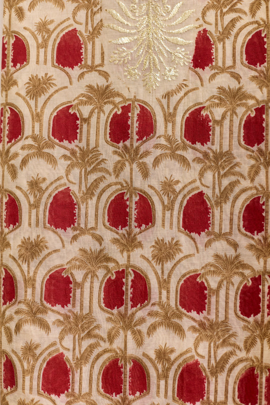 Block Print Foil Embroidery Unstitched Suit Set