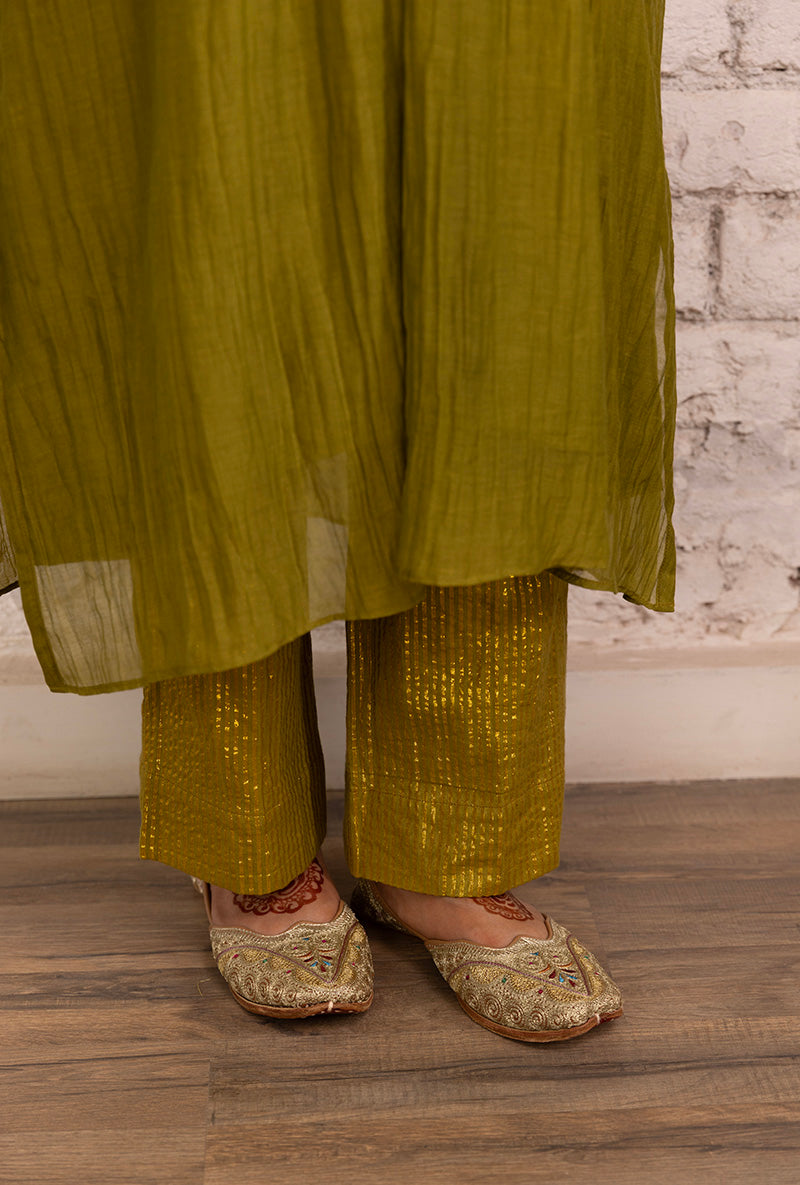 Green Hand Embroidered Khwaab Kurta Set