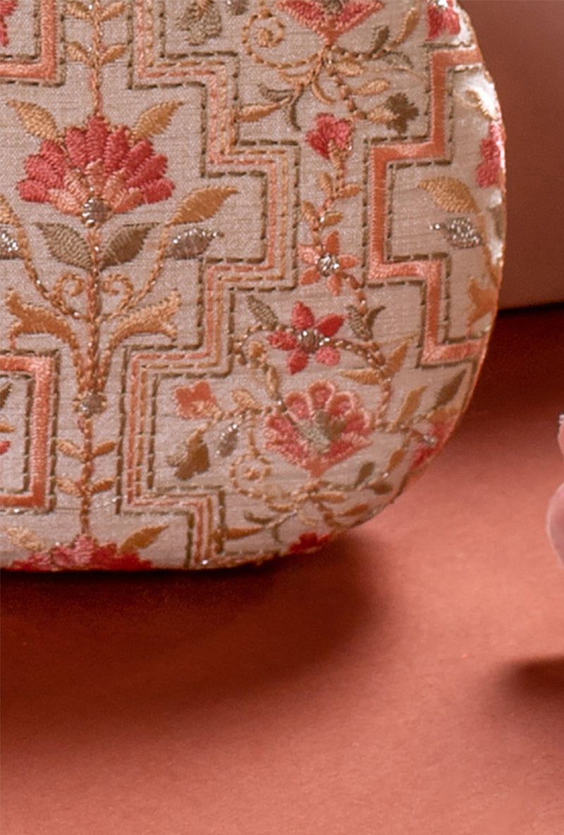 Ivory Mogra Capsule Clutch