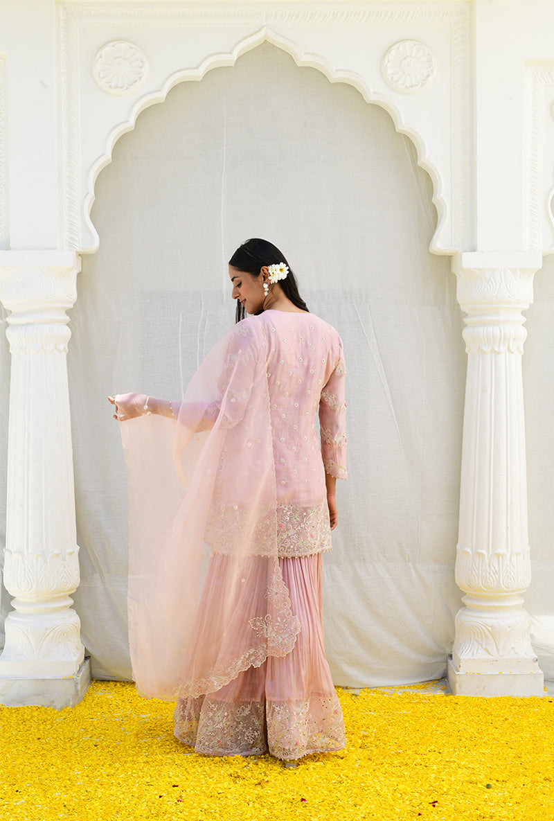 Pink Heavy Izra Gharara Set