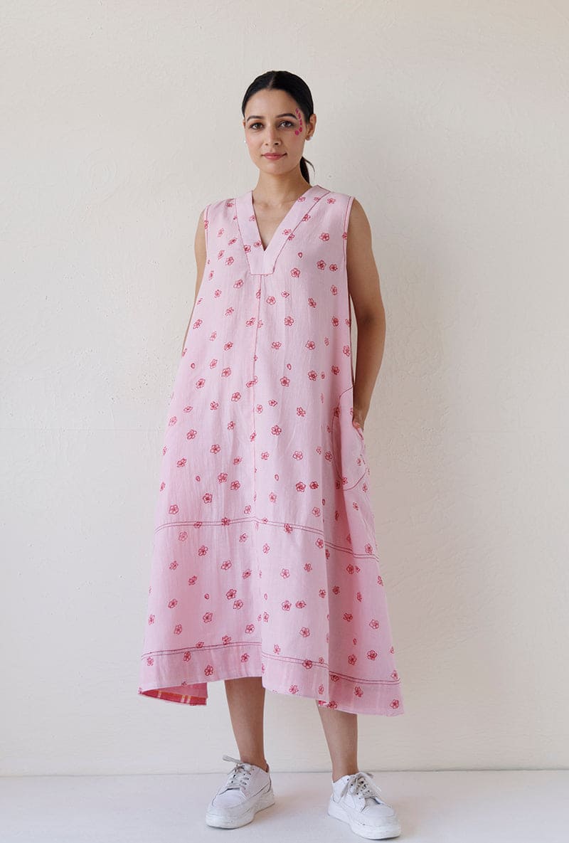 Pink A-Line Pocket Blush Dress