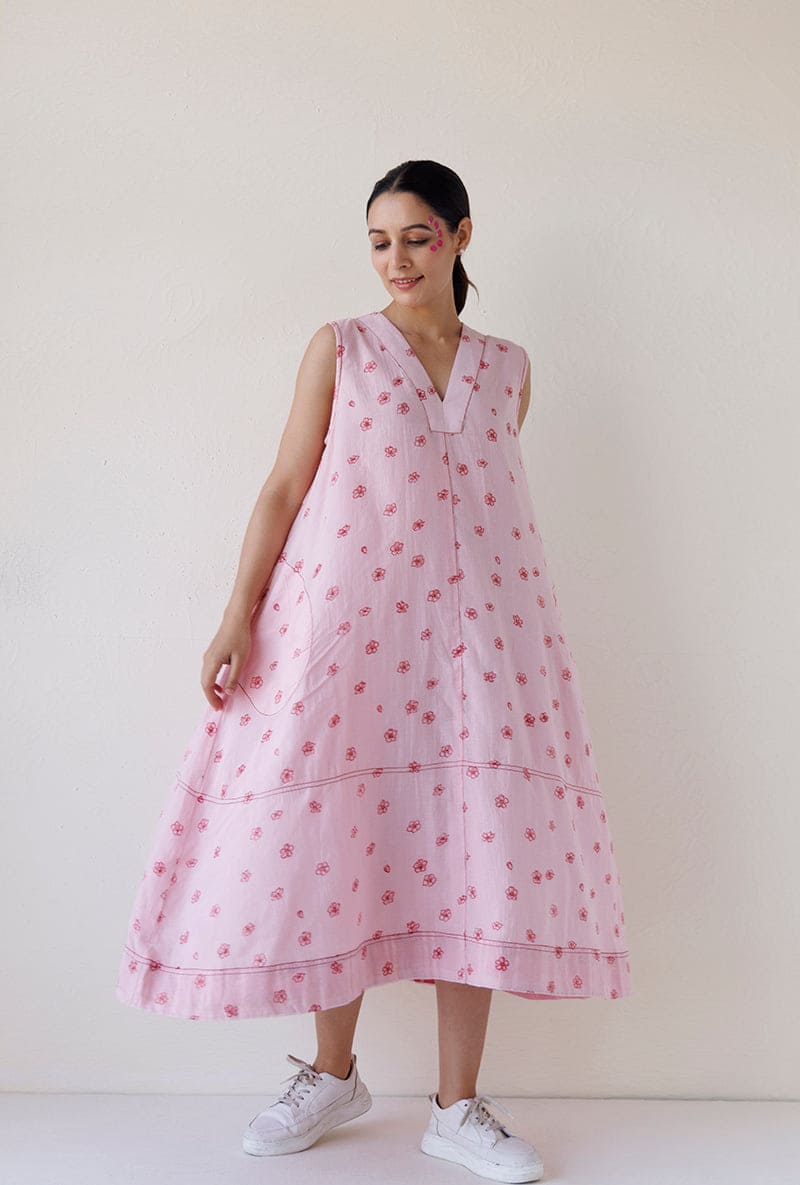 Pink A-Line Pocket Blush Dress